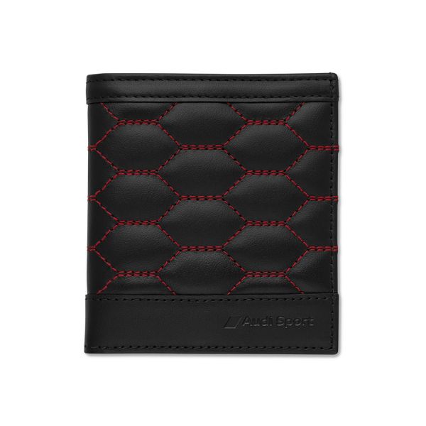 Audi Sport Wallet Leather Small - Mens (Black-Red)